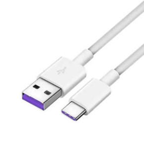 Оригинален TYPE C кабел Huawei AP81 USB-C to USB 3.1 Fast Charge Data Cable 5A  (100 cm) поддържащ SUPER CHARGE бял